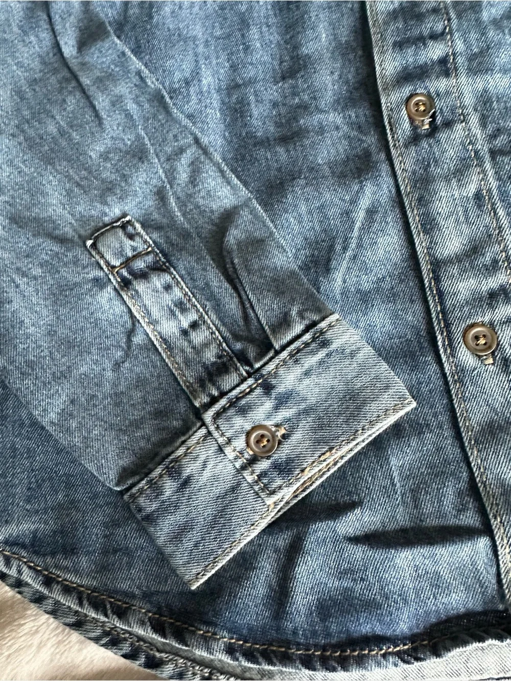 Cat & Jack Blue Denim Jacket with Cream Hood